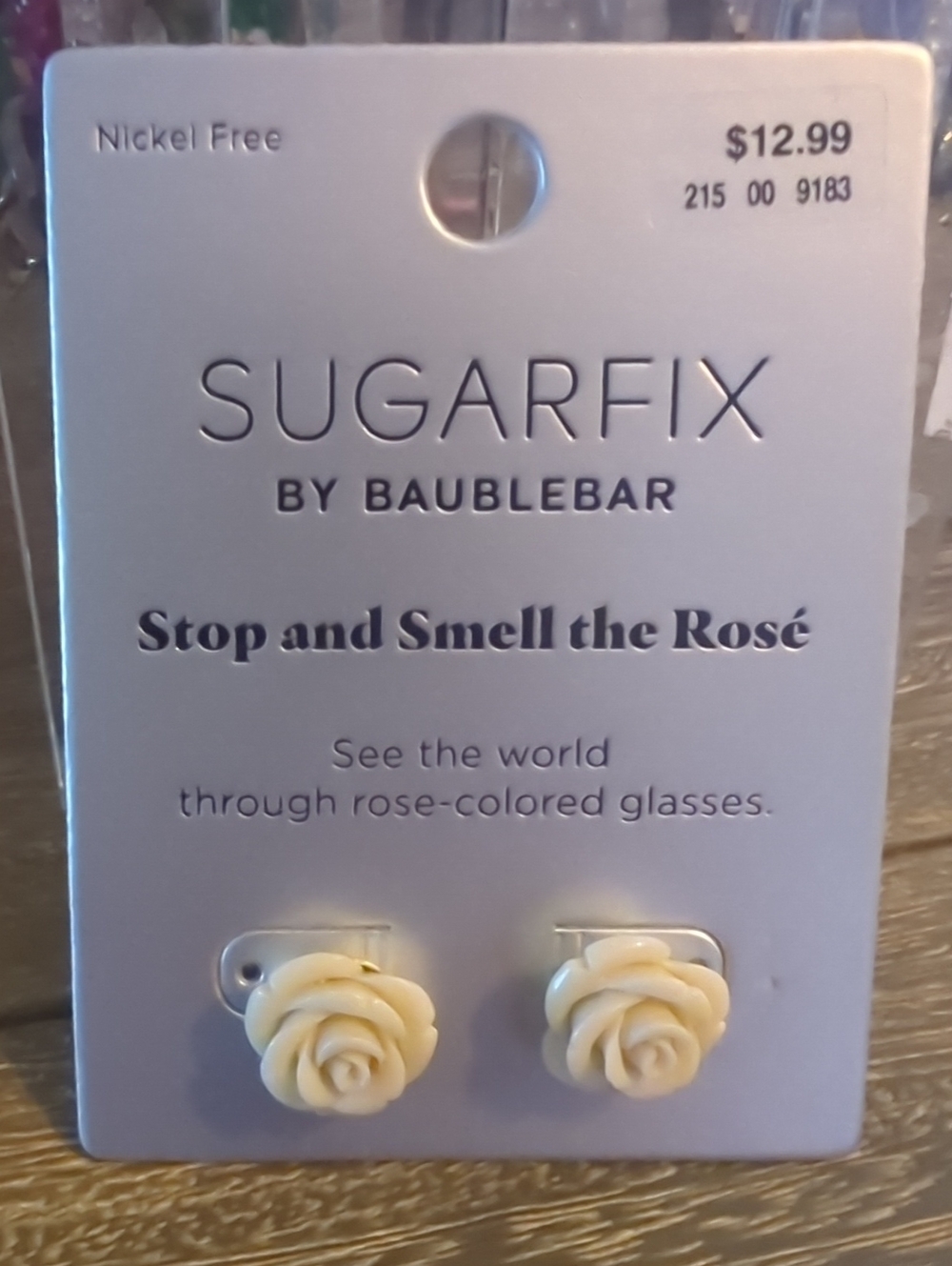 Sugarfix by BaubleBar Cream Rose Stud Earrings